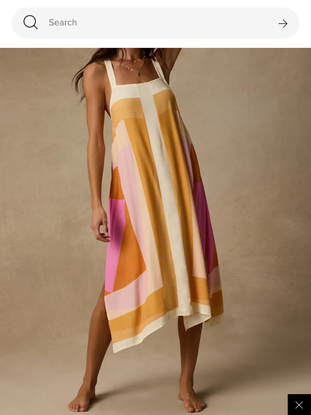 Ivivva Colorblock Midi Dress in Mustard, Pink & Cream